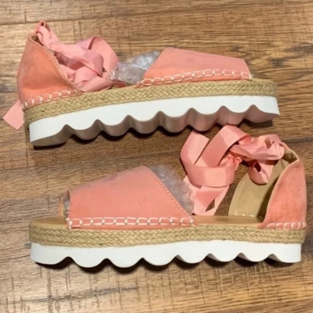 💕 Pink Espadrille Sandal 💕 - Picture 1 of 5